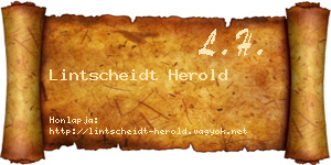 Lintscheidt Herold névjegykártya